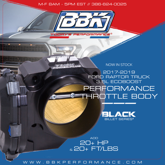 NEW 2017-2019 BBK PERFORMANCE BLACK BILLET FORD RAPTOR TRUCK 3.5L ECOBOOST 73MM THROTTLE BODY