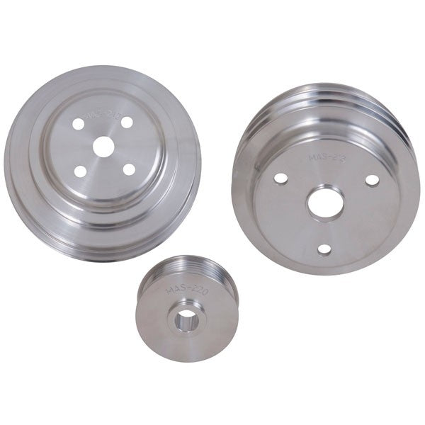 Chevrolet GM 5.0 5.7 F Body GM Truck 3 Piece Billet Aluminum Underdrive Pulley Kit 85-87 - BBK Performance