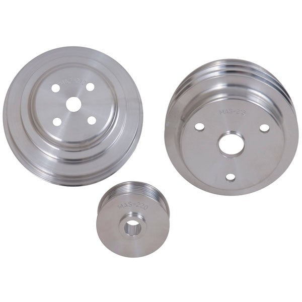 Chevrolet GM 5.0 5.7 F Body GM Truck 3 Piece Billet Aluminum Underdrive Pulley Kit 85-87 - Reconditioned - BBK Performance