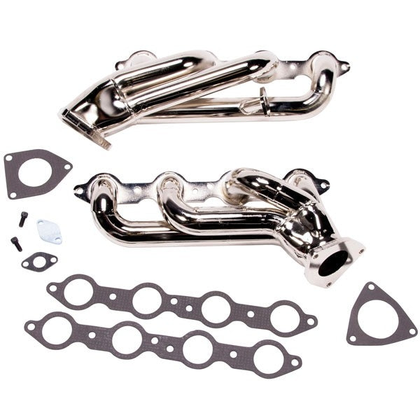 Chevrolet GM Truck 5.3 6.2 1-3/4 Shorty Exhaust Headers Polished Silver Ceramic 14-18 - BBK Performance