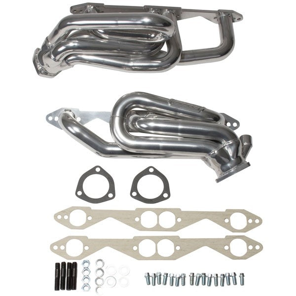 Chevrolet GM Truck SUV 5.0 5.7 1-5/8 Shorty Exhaust Headers Polished Silver Ceramic 96-99 - BBK Performance