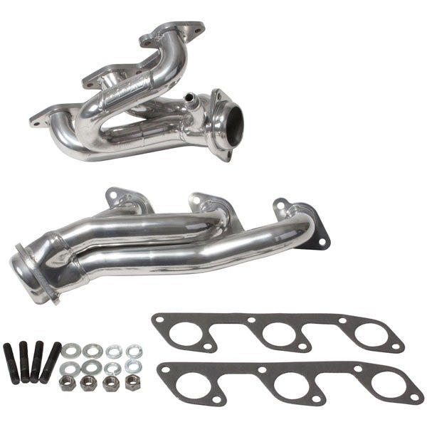 Ford Mustang V6 1-5/8 Shorty Exhaust Headers Polished Silver Ceramic 05-10 - BBK Performance