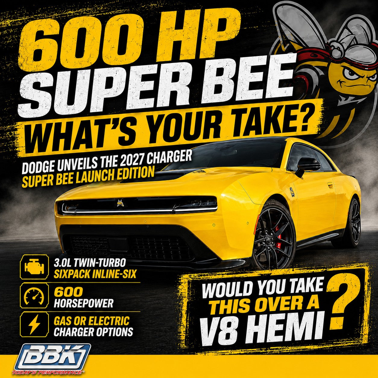 2027 Dodge Charger Super Bee: 600 HP SIXPACK Takes Aim at the Hellcat