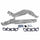 Polished silver ceramic long tube exhaust headers for Ford F150 5.0 Coyote V8, BBK Performance, 2011-2014 model.