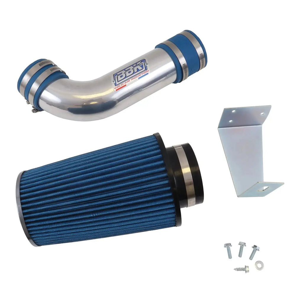 Ford Mustang 5.0 Cold Air Intake Kit Non Fender well Powder Coated Chrome 86-93 - Reconditioned - BBK Performance