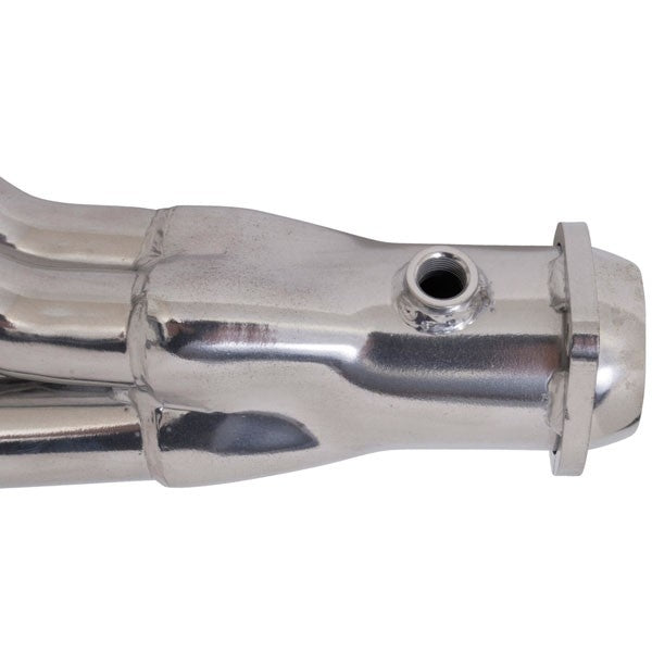 Ford Mustang 5.0 1-5/8 Long Tube Exhaust Headers Automatic Trans Polished Silver Ceramic 79-93 - BBK Performance