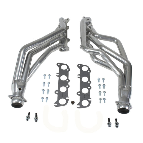Ford Mustang Coyote Swap 1-3/4 Long Tube Exhaust Headers Polished Silver Ceramic 86-04 - BBK Performance