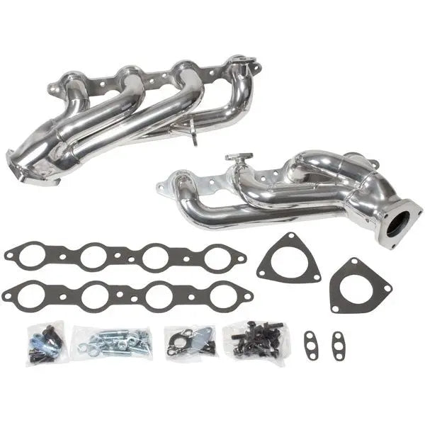 thumbnail interactive-video image 1 of XSFLOW Performance SBC Chevy V8 Super Shorty Headers – Silver Ceramic Coated, 58-up, Lifetime Warranty 1 of 3