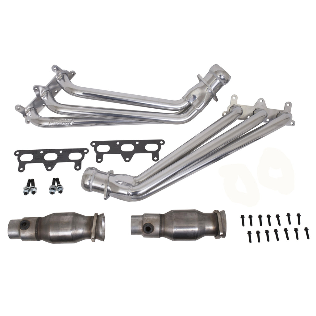 Chevrolet Camaro V6 1-5/8 Long Tube Exhaust Headers With High Flow Cats Polished Silver Ceramic 10-11 - Reconditioned - BBK Performance