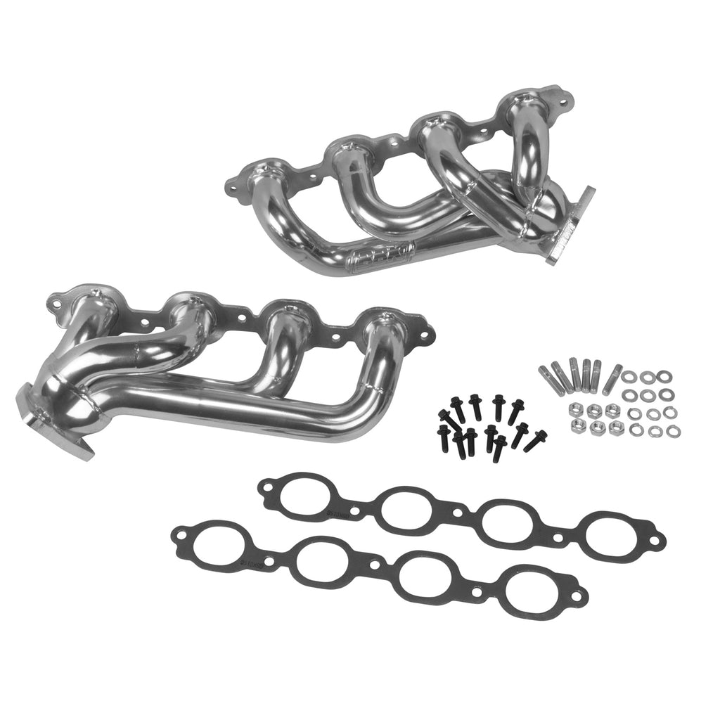 Chevrolet GM Truck 5.3 6.2 1-3/4 Shorty Exhaust Headers Polished Silver Ceramic 14-18 - Reconditioned - BBK Performance